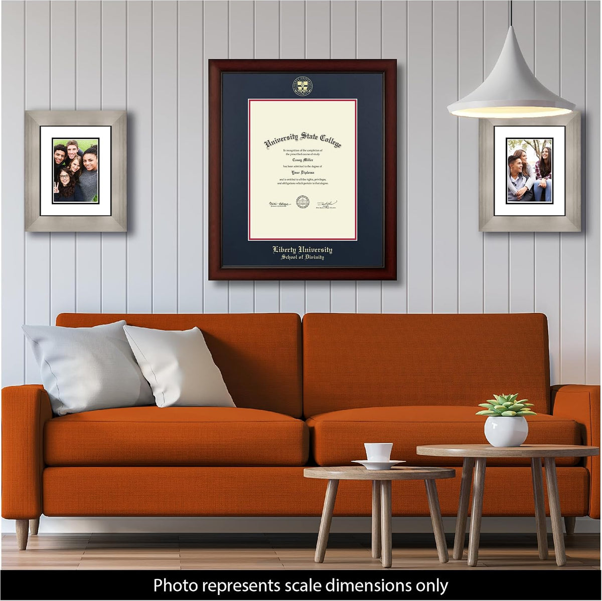 Liberty Divinity Gold Embossed Diploma Frame, 13 X 17, Cherry | Liberty University, School Of Divinity, Fits 13 X 17 Diploma, Vertical, Navy And Red Mats, Gold Embossed Official Seal