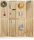 Pegboard Display, 5.6Ft Wooden Room Divider Folding Privacy Screens Portable