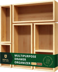 ROYAL CRAFT WOOD 5-Piece Bamboo Drawer Organizer Set – Multi-Use Storage Trays for Kitchen, Bathroom, Office, Makeup, Jewelry & More – Junk Drawer Tray, Utensil Holder, Storage Box & Bin Set (5 Boxes)