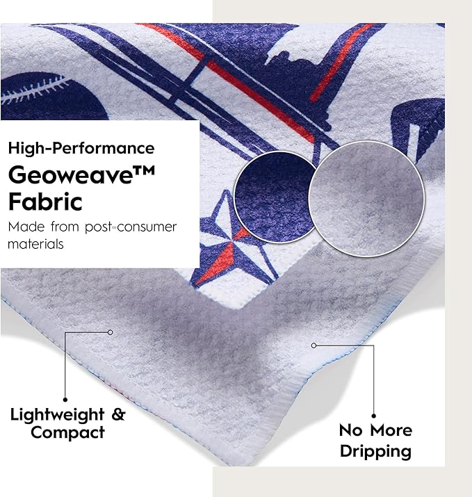GEOMETRY Kitchen Tea Towel - Quick Dry Microfiber Cloth Dish Towels for Kitchen Drying - Premium Quick Dry Towel (USA Party, 1-Pack)