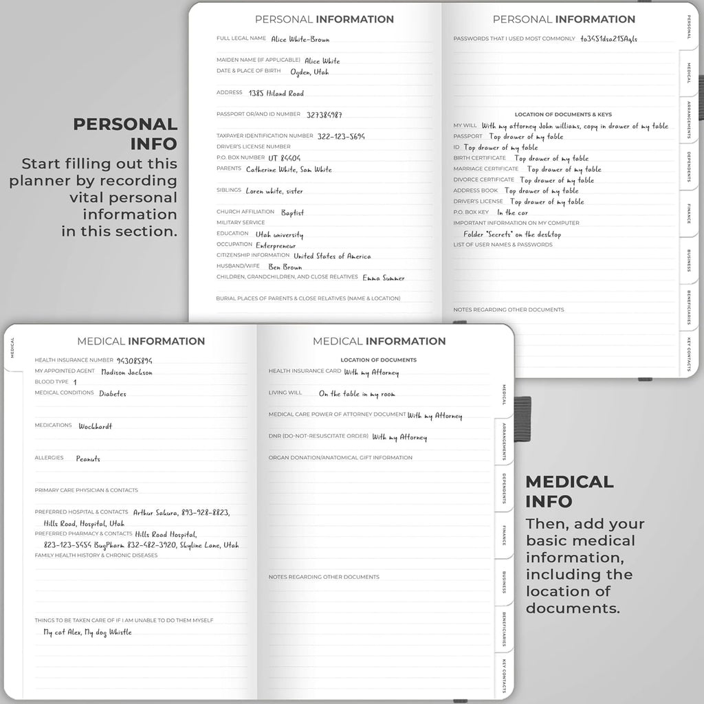 Clever Fox End of Life Planner – Final Arrangements Organizer for Beneficiary, Will Preparation, Last Wishes & Funeral Planning, A5 (Silver Black)