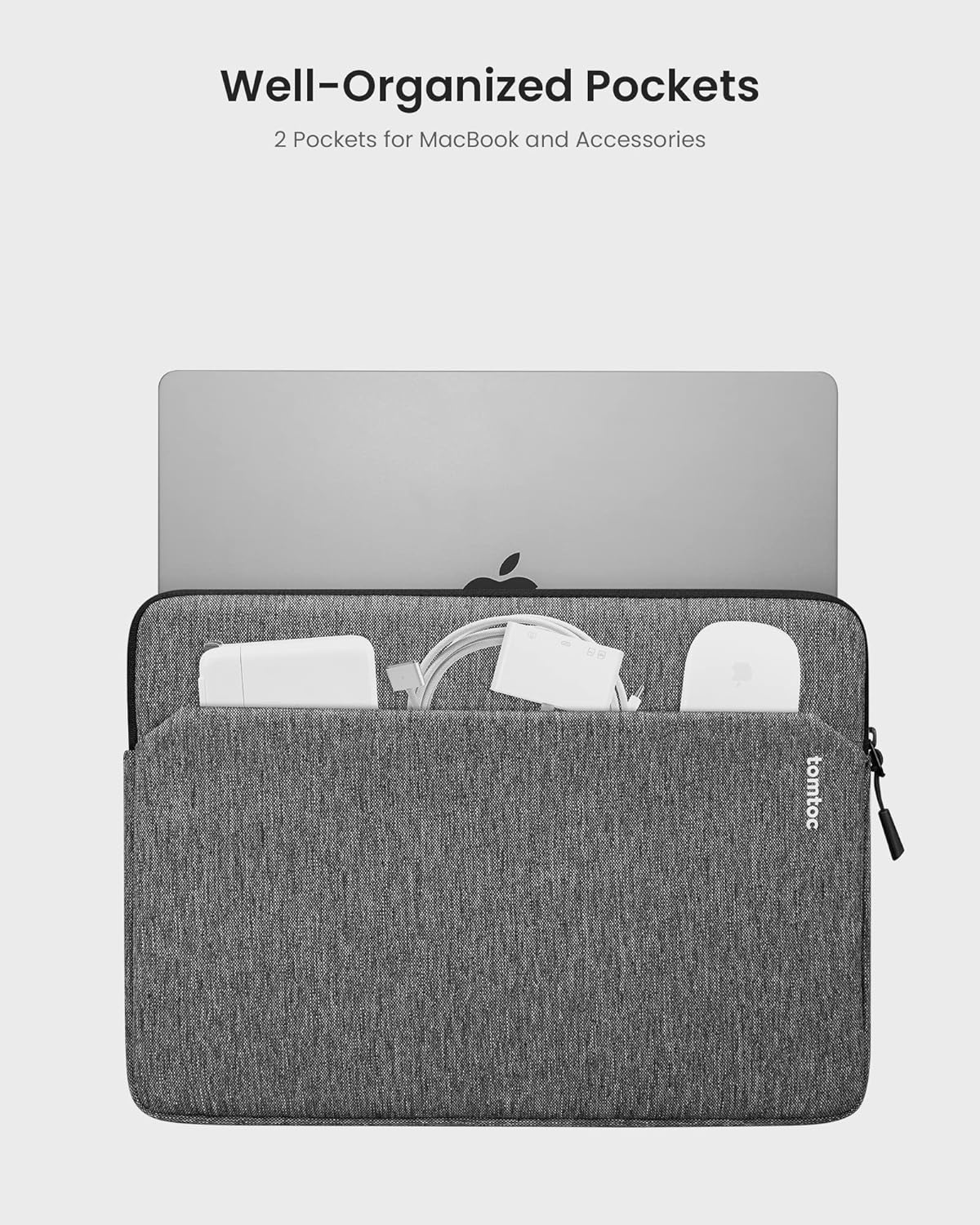 tomtoc Slim Laptop Sleeve for 15-inch 2025 New MacBook Air M4/A3241, M3/A3114, M2/A2941, 15 Inch Microsoft Surface Laptop AI PC/6/5, Dell XPS 15 Plus, Recycled Water-Resistant Protective Case Bag