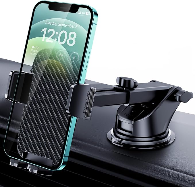 Qifutan Phone Holders for Your Car with Military-Grade Suction Phone Stand for Car [Super Stable] Automobile Car Mount for iPhone Universal Car Dashboard Windshield Mount Fit iPhone Smartphones
