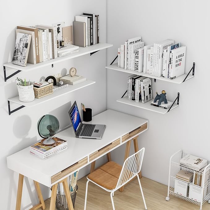 Heimlove White Deep Floating Shelves
