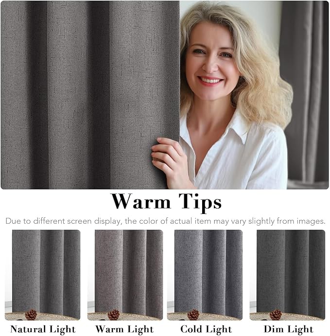 H.VERSAILTEX Linen Curtains 100% Blackout Curtains