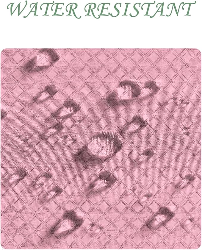 ggaimwf 72x84 Inch Solid Color Shower Curtain for Bathroom Waffle Bath Water Resistant Fabric Curtains Pink Modern Thick Shower Stall Curtain with Metal Hooks