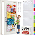 Honeyera The Original Stuffed Animal Storage (Patented) - Over Door Organizer for Stuffies, Baby Ideas Holder, Toy Plush Hammock Hanging Net Big Girls Toddler Large Bag Animals Stuffy Behind
