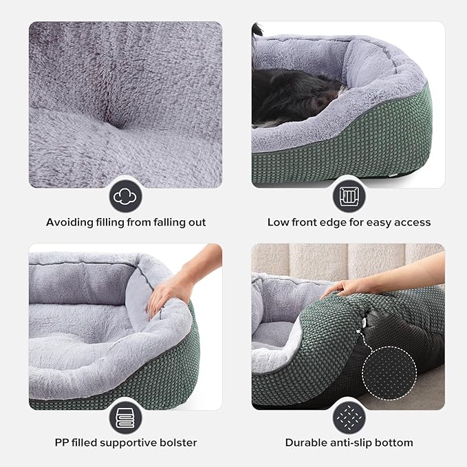 INVENHO Dog Bed Medium Size, Orthopedic Warming Soft Calming Sleeping Durable with Anti-Slip Bottom