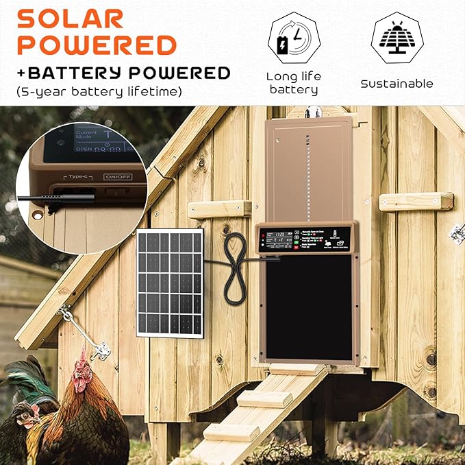 Asfrost Automatic Chicken Coop Door Solar Powered Automatic Chicken Door