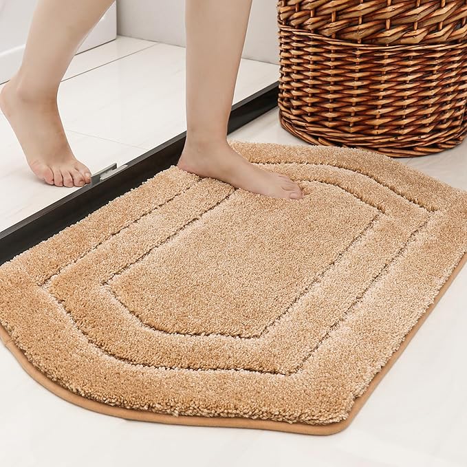 COSY HOMEER Extra Thick Bath Linen Set Rugs for Bathroom - Anti-Slip Bath Mats Soft Plush Yarn Shaggy 100% Strong Polyester Living Room Bedroom Mat Floor Water Absorbent(Beige,24x36 - Inches)