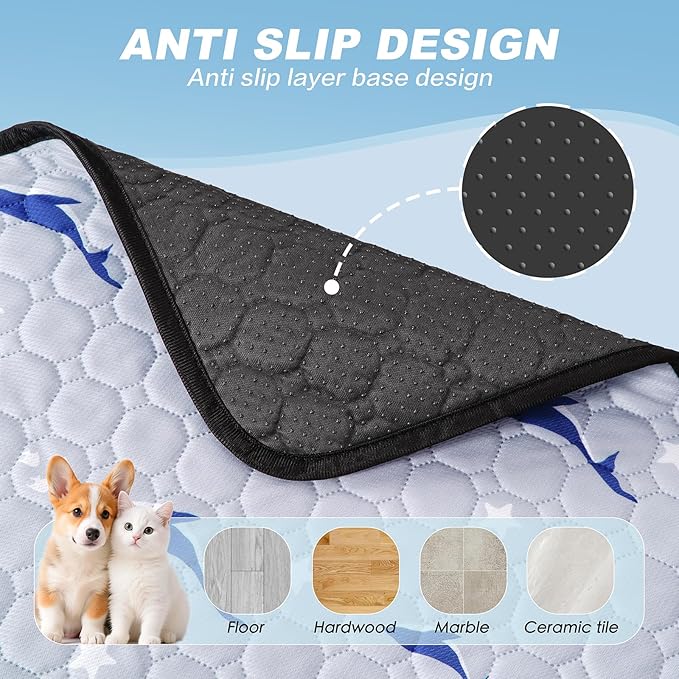 Velvopet Washable Pee Pads for Dogs, 2 Pack Puppy Pads, Super Absorbent & Leakproof with Anti-Slip Bottom for Dog Training, Crates, Car, Pet Pee Pads, and Furniture Protection, 36"x36"