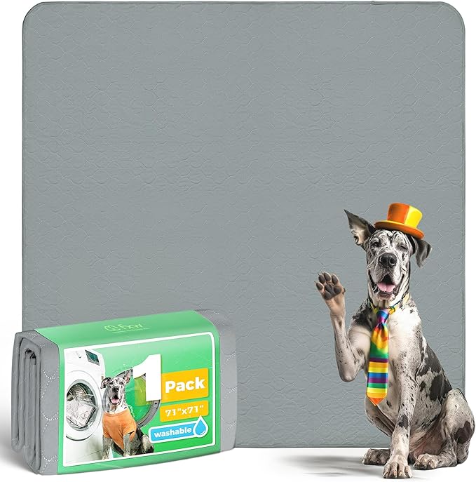FXW Washable Pee Pads for Dogs, Puppy Pads with Super Absorbent, Specifically Designed for FXW Rollick/Homeplus 32inch 8 Panels Dog Playpen, 71" Square, Gray, 1 Pack