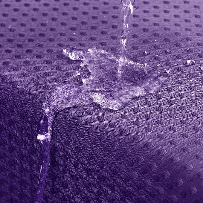 MitoVilla Purple Shower Curtain, 72 x 78, Luxury Waffle Fabric for Modern Bathroom Decor, Heavy Duty Hotel Cloth, 78 inch Long