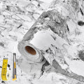 Drawer and Shelf Liner for Kitchen Cabinet: 17 in X 20 Ft Non Slip Waterproof Shelf Paper Non Adhesive Refrigerator Liners Grey and White Marble Easy Liners for Bathroom with Knife Tape Measure