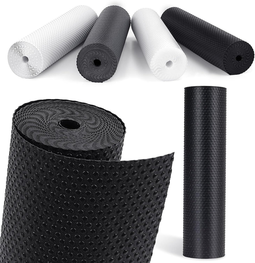 Drawer Liners, Waterproof Shelf Liner, Anti-Slip Non-Adhesive BPA Free Kitchen Cupboard Cabinet Liner Refridge Fridge Mats Sink Protector Strong Durable for Home (Black/11.8in x 20Ft)