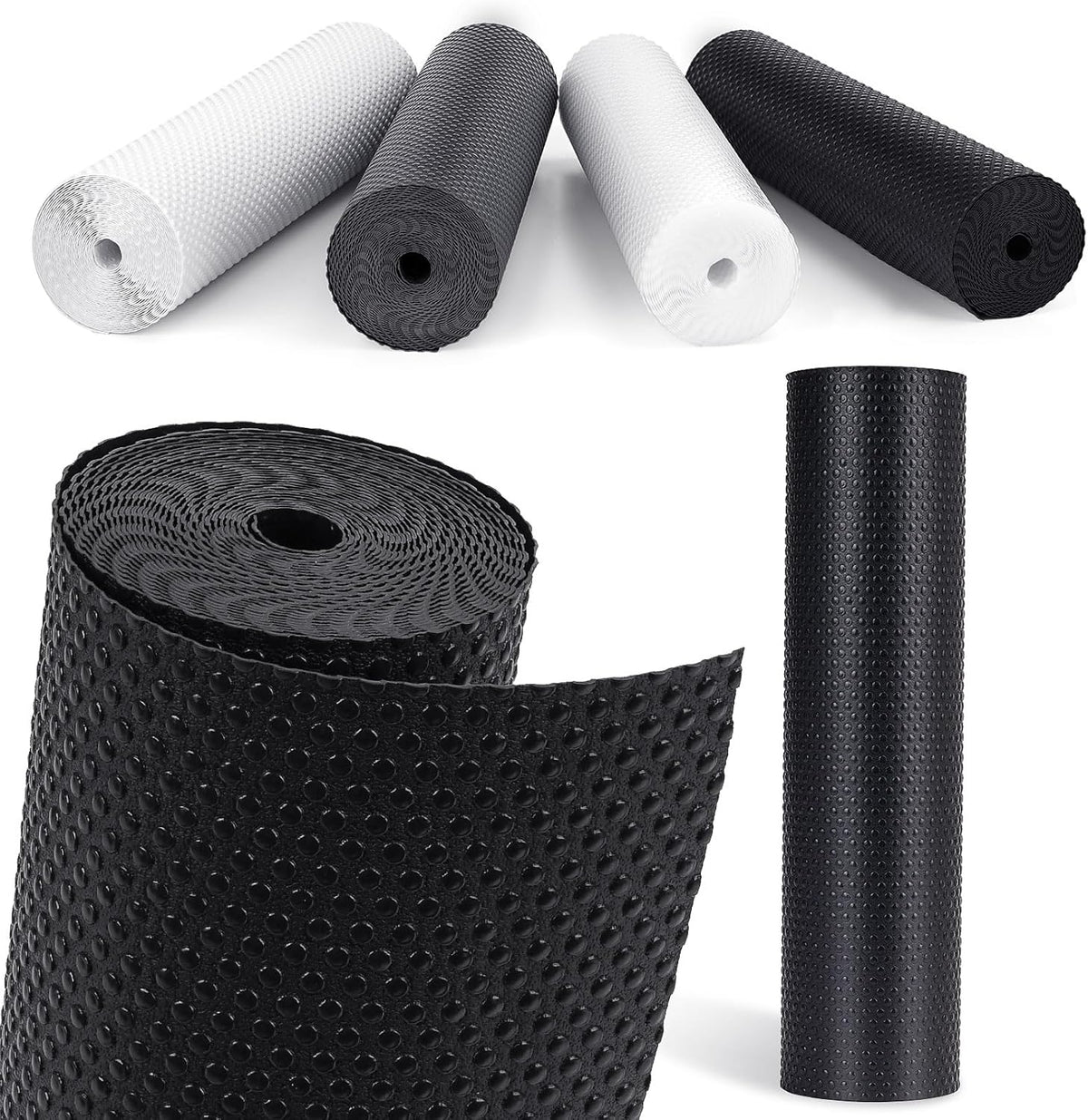 Drawer Liners, Waterproof Shelf Liner, Anti-Slip Non-Adhesive BPA Free Kitchen Cupboard Cabinet Liner Refridge Fridge Mats Sink Protector Strong Durable for Home (Black/11.8in x 20Ft)