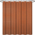 ggaimwf 36x72 Inch Solid Color Shower Curtain for Bathroom Waffle Bath Water Resistant Fabric Curtains Brown Modern Thick Shower Stall Curtain with Metal Hooks