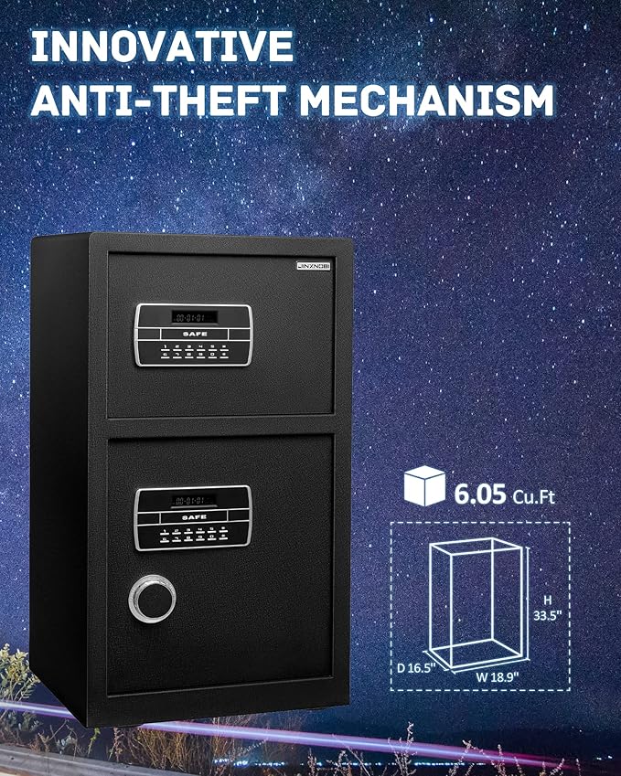 Extra Large Double Door Security Safe Box, 6.1 Cubic Feet Home Safe Lock Box