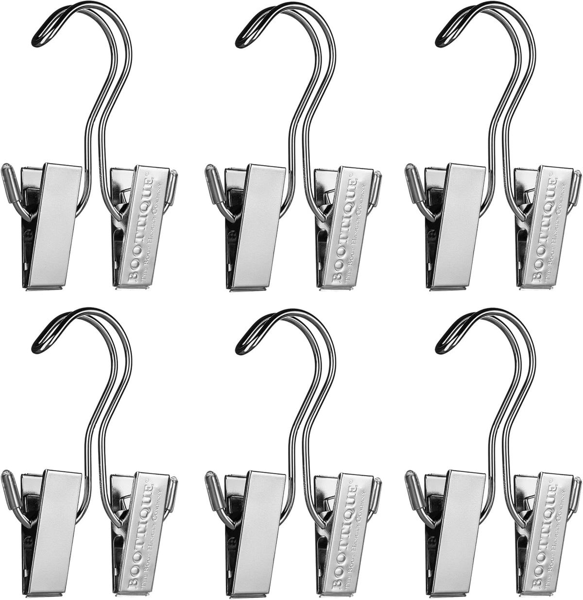Hanging Boot Rack-Closet Doubler with Boot Storage System, NO Tools Required, fits on Any Closet Rod (Comes with 6 Silver Hangers)