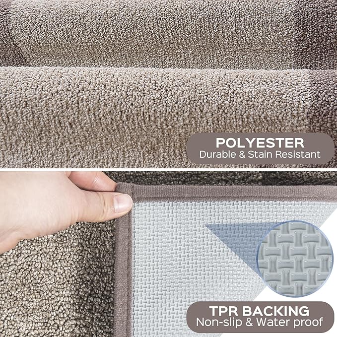 DOMUSTEX Machine Washable Kitchen Rug 24" x 36", Non Slip Kitchen Mat for Floor, Absorbent Entrance Throw Rug for Bedroom, Hallway, Bathroom, Door