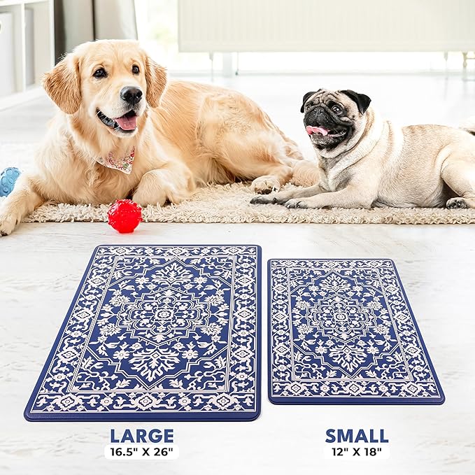 NALALAS Large Dog Mat for Food and Water, Cat Feeding Mat | Large Waterproof Dog Bowl Mat | Non-Slip Pet Food Mat for Floors | Pet Mats for Food and Water | Easy to Clean