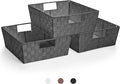 Sorbus Set of 3 Large Storage Baskets for Organizing, Mesh Hand-Woven Design, Linen Closet Organizers and Storage, Organizer Storage Baskets for Shelves, Organizers and Storage ( Gray)