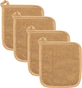 RITZ Terry Potholder & Hot Pad: Unparalleled Heat Resistant, Durable 100% Cotton – Ergonomically Designed for Optimal Grip – Easy-Care Machine Washable – 4-Pack, Straw