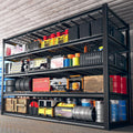 REIBII 60" W Garage Shelving Heavy Duty Metal Shelving 3000LBS Storage Shelves Adjustable Metal Shelves for Storage Industrial 5 Tier Garage Shelves for Warehouse Basement Pantry 60"W x 24"D x 72"H
