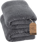 Hawmam Linen Jumbo Large Bath Sheets Towels 2 Pack Soft and Absorbent, Premium Quality 100% Cotton Towels (Cool Grey, Bath Sheet)