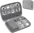 Pavilia Tech Organizer Case - Cable & Charger Storage, Travel Accessories for Men, Gray