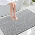 OLANLY Bathroom Rugs 47x32, Extra Soft Absorbent Chenille Bath Rugs, Rubber Backing Quick Dry, Machine Washable Bath Mats for Bathroom Floor, Tub and Shower, Home Decor Accessories, Light Grey