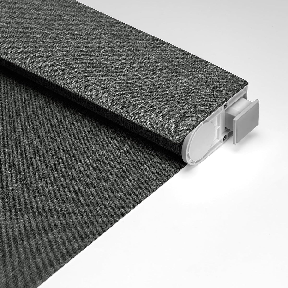No Drill No Tools Blackout Roller Shades for Windows | Cordless Blinds with Baffles, Custom Roller Blinds for Home Office Door, Custom Size, Dark Grey(Single Tensioner)