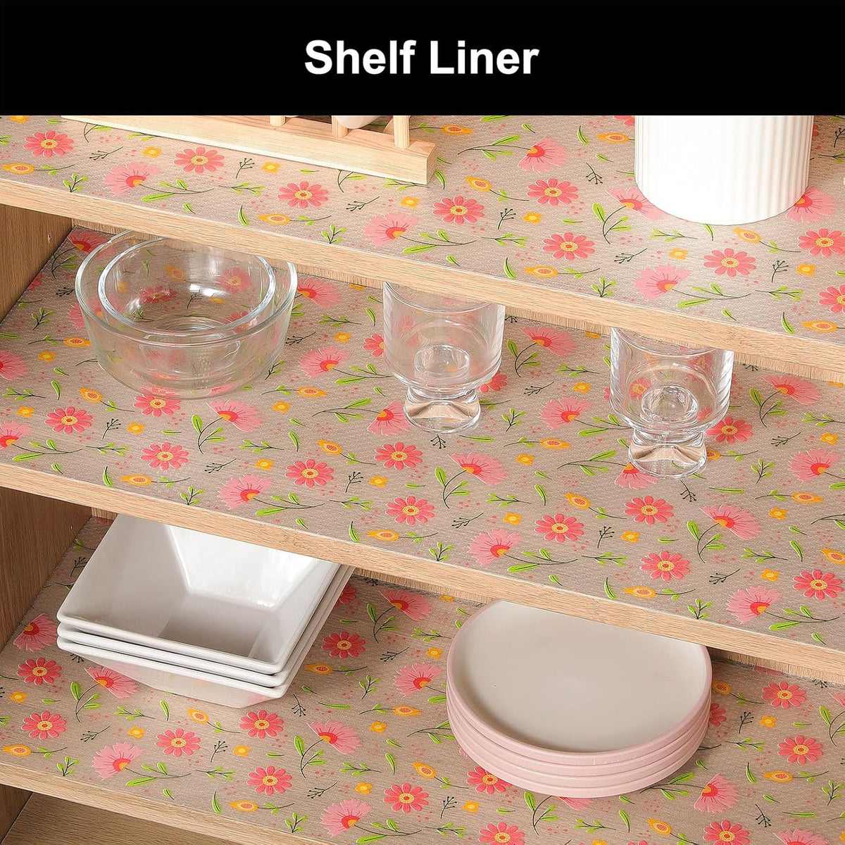 Cooyes Shelf Liner – Premium Non-Adhesive Cabinet & Drawer Liner for Kitchen – Waterproof Shelf Paper with Modern Pattern – Durable EVA Cabinet Mat – Easy to Cut (17.5" W x 360" L)