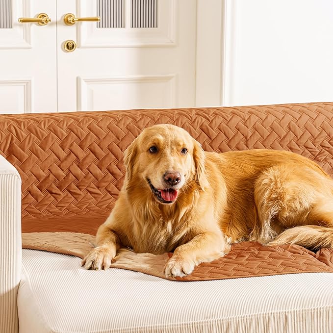 gogobunny 100% Double Sided Waterproof Dog Blanket Soft Pet Bed Cover Reversible Protect Furniture Couch Sofa Car for Puppy Cat Kids (Dark Pumpkin/Light Pumpkin, 30x70 Inch (Pack of 1))