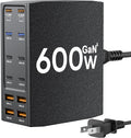 USB Charging Station (600W),12-Port USB C Charger Block with Dual 100W PD USB-C Fast Charging Station Hub for MacBook Pro/Air/All iPad Phone 17/16 15/14/13/Pro Max/Samsung Galaxy Note (Black)