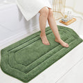 COSY HOMEER Extra Thick Bath Linen Sets Rugs for Bathroom - Anti-Slip Bath Mats Soft Plush 100% Strong Polyester Mat Living Room Bedroom Water Absorbent(Green,24x48 - Inches)