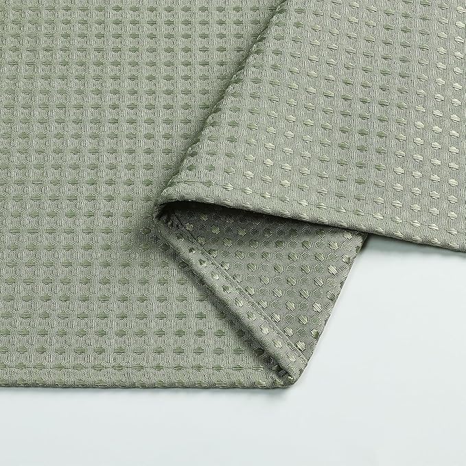 meioro Sage Green Shower Curtain, Waffle Weave 256GSM Heavy Duty Textured Fabric Shower Curtains for Bathroom Hotel Spa, Luxury Weighted Polyester Cloth Bath Curtain Set with 12 Hooks, 36Wx72H