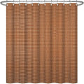 ggaimwf 36x72 Inch Solid Color Shower Curtain for Bathroom Waffle Bath Water Resistant Fabric Curtains Chocolate Modern Thick Shower Stall Curtain with Metal Hooks