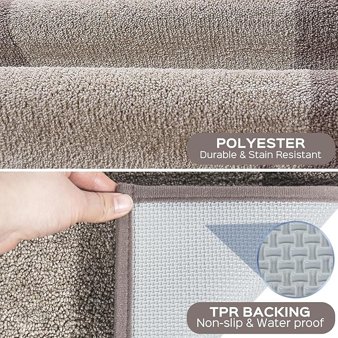DOMUSTEX Washable Area Rug 48" x 72", Non Slip Kitchen Rug for Floor, Absorbent Entrance Runner Rug for Bedroom, Living Room, (Roll Packing)
