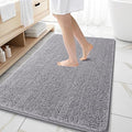OLANLY Bathroom Rugs 59x35, Extra Soft Absorbent Chenille Bath Rugs, Rubber Backing Quick Dry, Machine Washable Bath Mats for Bathroom Floor, Tub and Shower, Home Decor Accessories, Grey