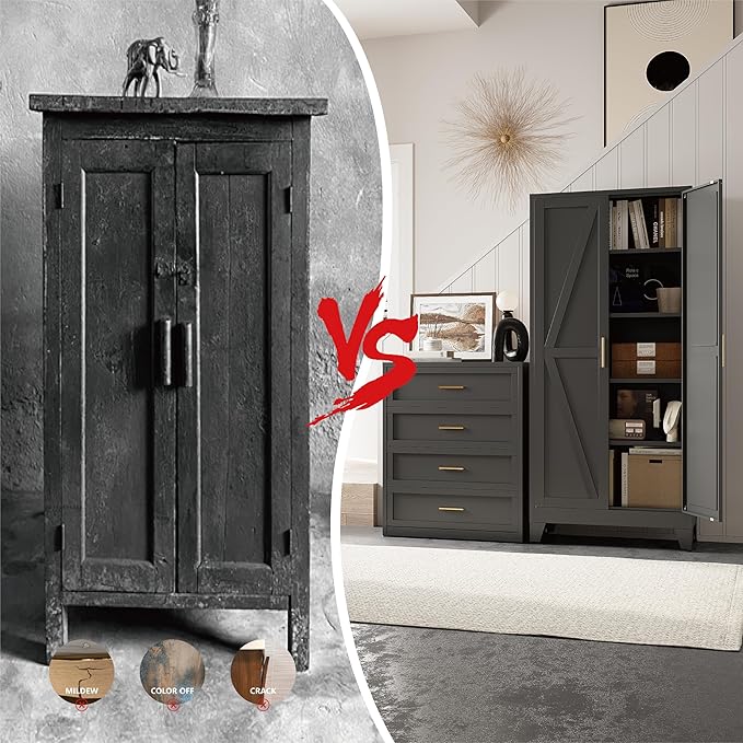71" Tall Pantry Cabinet, Kitchen Pantry Storage Cabinets