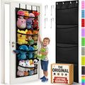 Honeyera The Original Stuffed Animal Storage (Patented) - Over Door Organizer for Stuffies, Toy Plush/Hammock Baby Hanging Storage Net Big Girls Toddler Large Bag Animals (Black)
