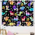 Dinosaur Curtains for Boys Bedroom, Cartoon Dinosaurs Blackout Curtains, Cute Dino Print Window Curtains Dinosaur Room Decor for Boys Kids Curtain Panels Set, 2 Panels, 82" x 63"