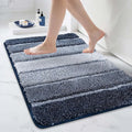 COSY HOMEER Bathroom Rugs 36"x24", Ultra Soft Absorbent Bath Mat with Non-Slip TPR Backing, Machine Washable Shaggy Rug for Bathroom Floor, Dark Blue