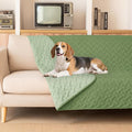 gogobunny 100% Double Sided Waterproof Dog Blanket Soft Pet Bed Cover Reversible Protect Furniture Couch Sofa Car for Puppy Cat Kids (Dark Green/Light Green, 68x82 Inch (Pack of 1))