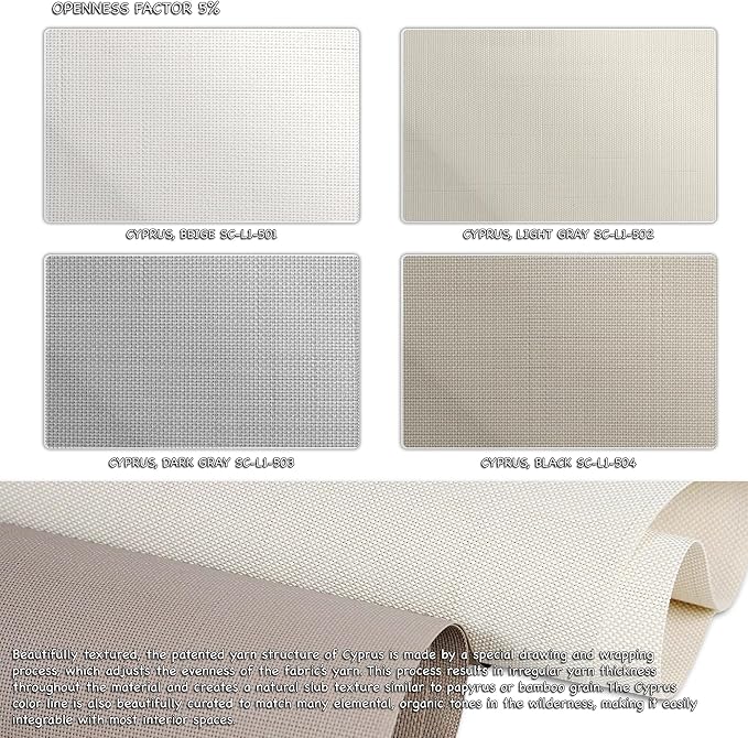 HILADUO Customized Solar Screen Roller Shade Blinds