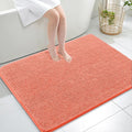 OLANLY Bathroom Rugs 40x32, Extra Soft Absorbent Chenille Bath Rugs, Rubber Backing Quick Dry, Machine Washable Bath Mats for Bathroom Floor, Tub and Shower, Home Decor Accessories, Coral