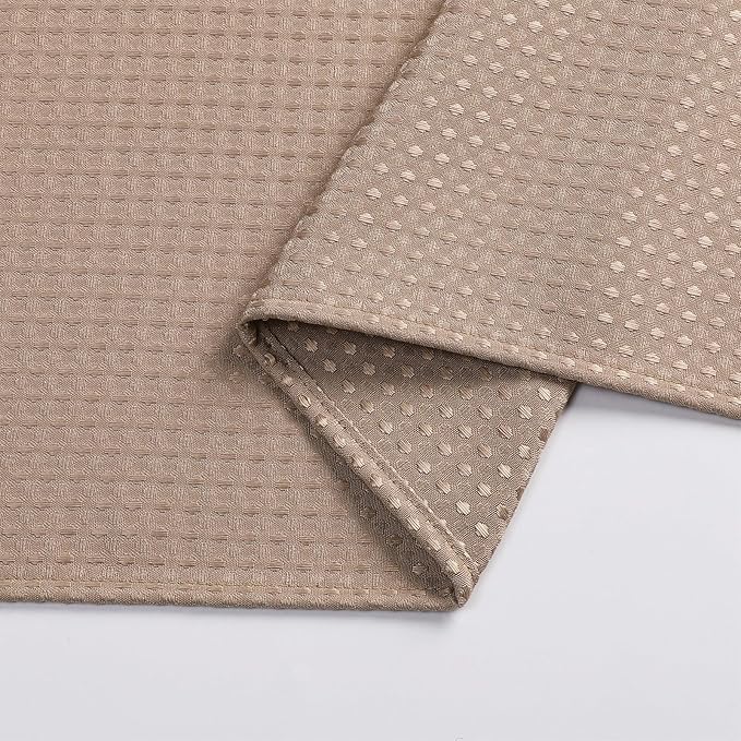 meioro Beige Shower Curtain, Waffle Weave 256GSM Heavy Duty Textured Fabric Shower Curtains for Bathroom Hotel Spa, Luxury Weighted Polyester Cloth Bath Curtain Set with 12 Hooks, 72Wx78H