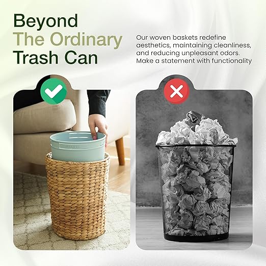 2 Gallons Wicker Waste Basket