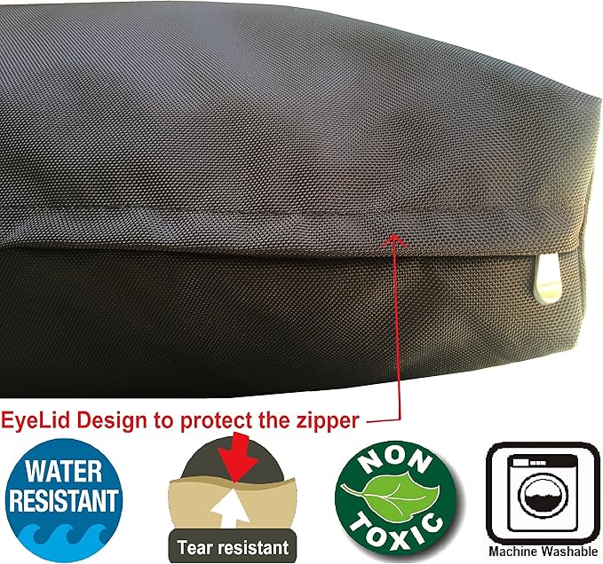 Dogbed4less XXL Orthopedic Extreme Comfort Memory Foam Dog Beds for Large Dog, Internal Waterproof Lining and External Machine Washable Durable Cover, 55"X37" Pillow, Seal Brown